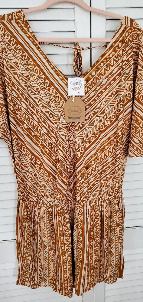 Aztec Romper - Boho Style w/ Pockets!